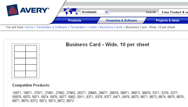 avery com templates 8371 business cards