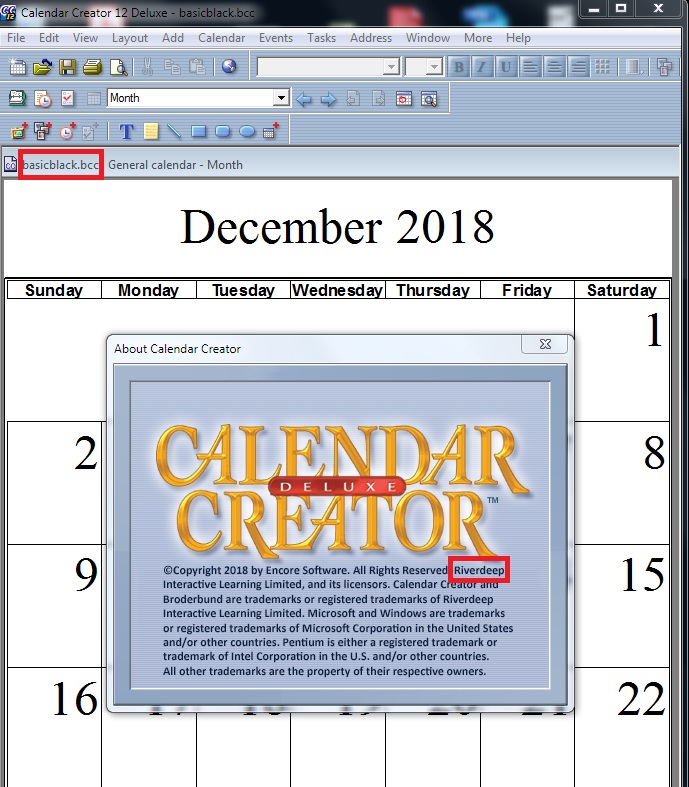 encore calendar creator deluxe 13, for pc/mac, traditional disc